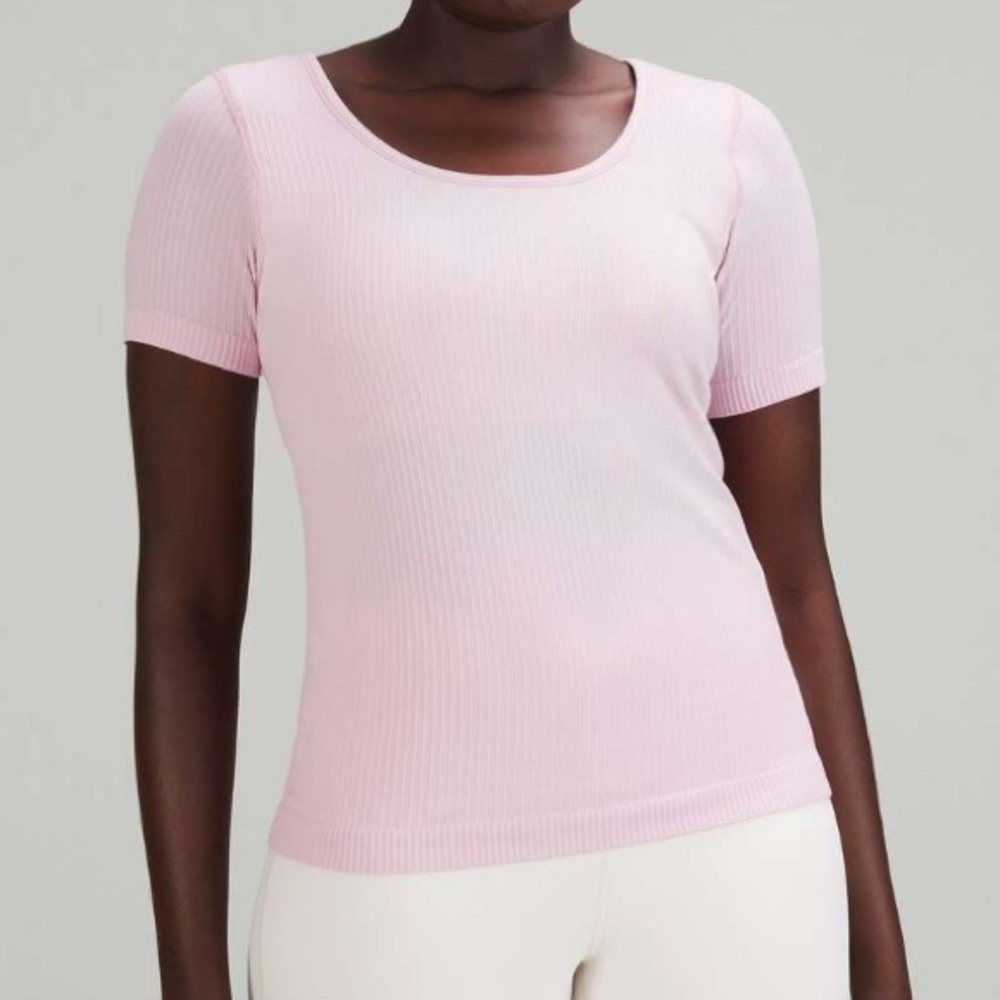 Lululemon Ebb to Street Short Sleeve in PINK PEONY